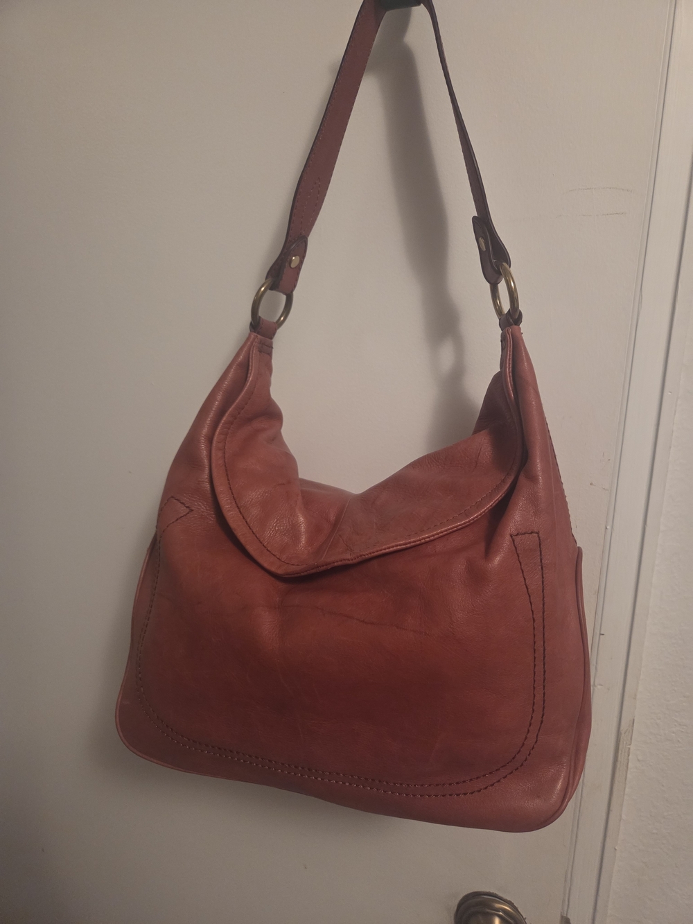 Frye Leather Shoulder Hobo Bag in Cognac Brown NEW!!!